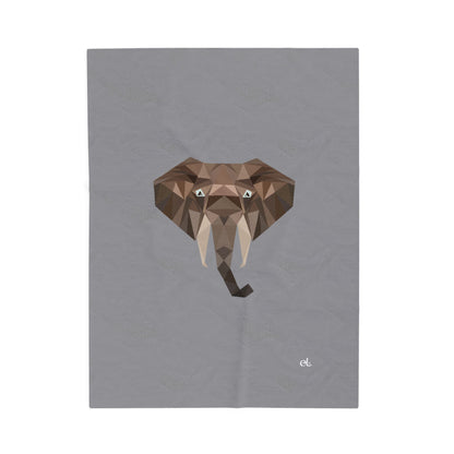 Savannah Geometry Plush Blanket Grey - African Art Throw Blanket - ELMUGO