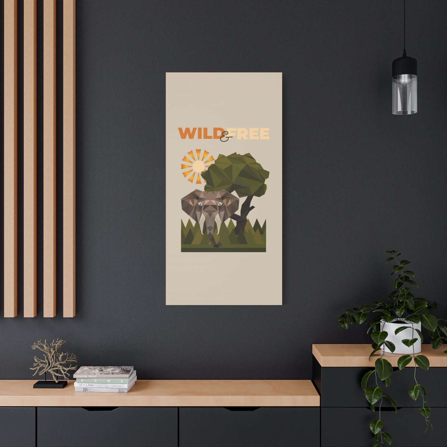 Savannah Geometry Canvas Art Vertical - African Geometric Print - ELMUGO