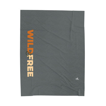 Wild & Free Plush Blanket Dark Grey - African Wildlife Throw - ELMUGO