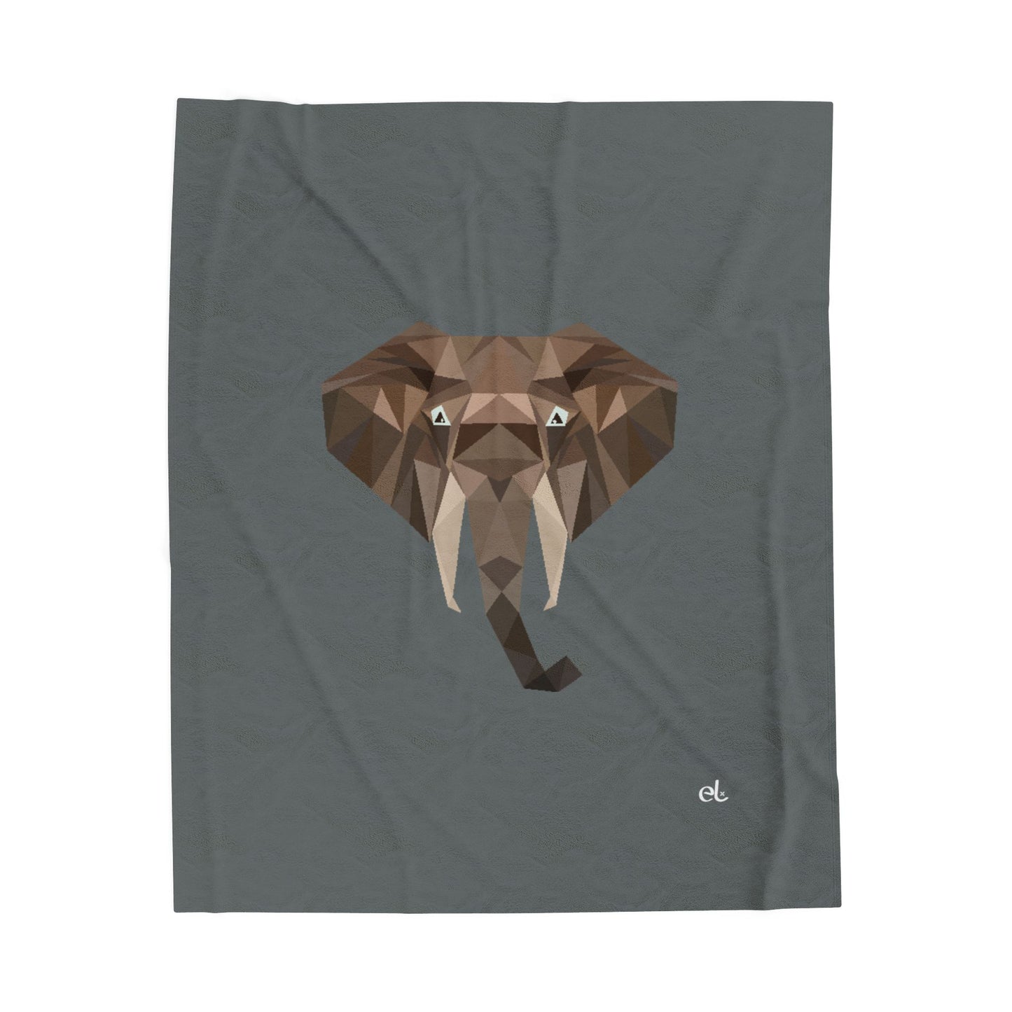 Savannah Geometry Plush Blanket Dark Grey - Geometric Safari Throw - ELMUGO