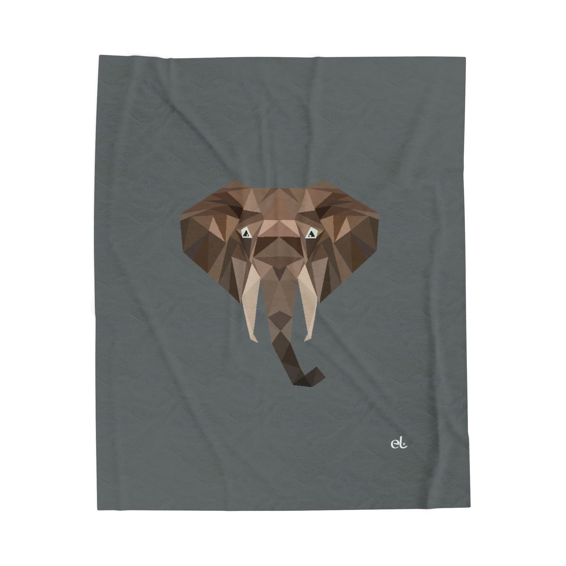 Savannah Geometry Plush Blanket Dark Grey - Geometric Safari Throw - ELMUGO
