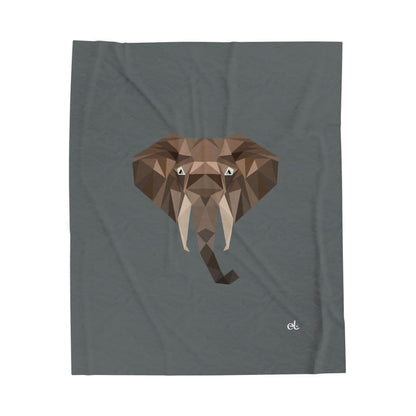 Savannah Geometry Plush Blanket Dark Grey - Geometric Safari Throw - ELMUGO
