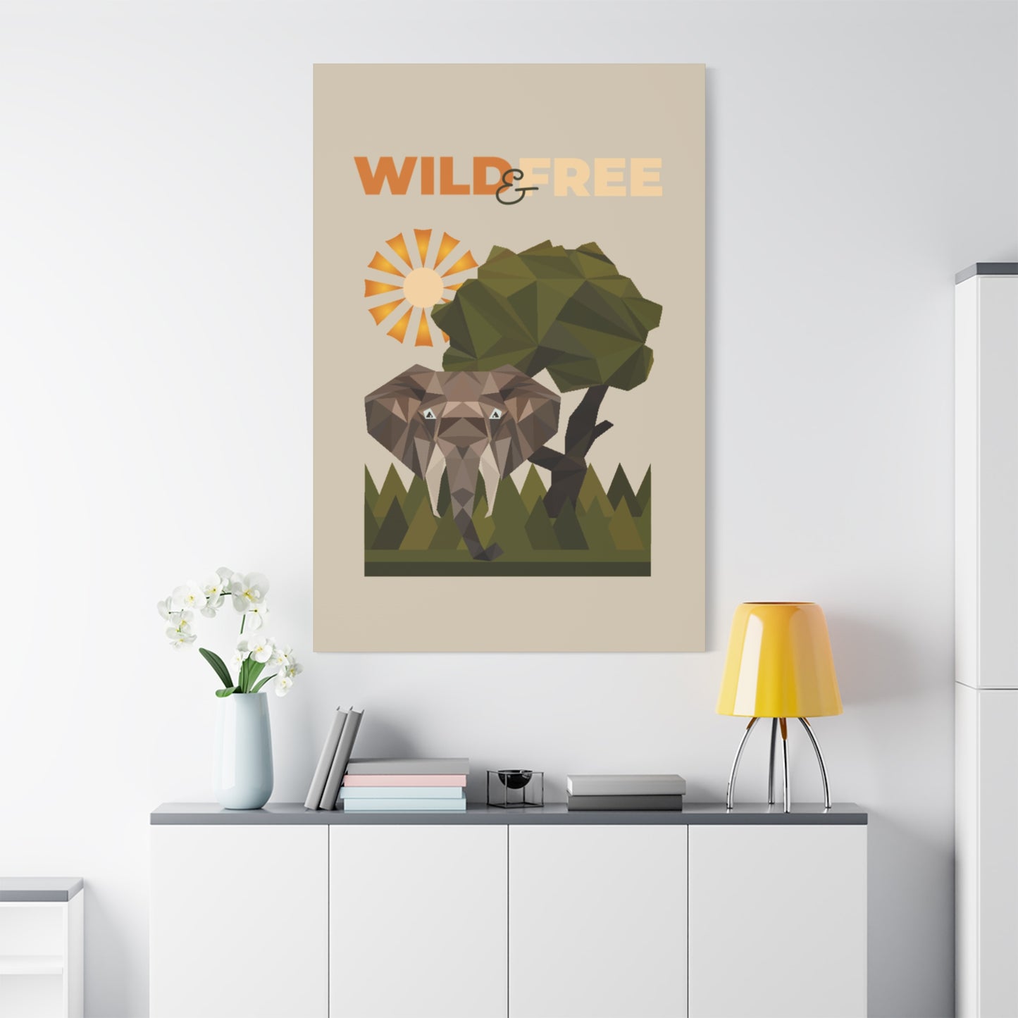 Savannah Geometry Canvas Art Vertical - African Geometric Print - ELMUGO