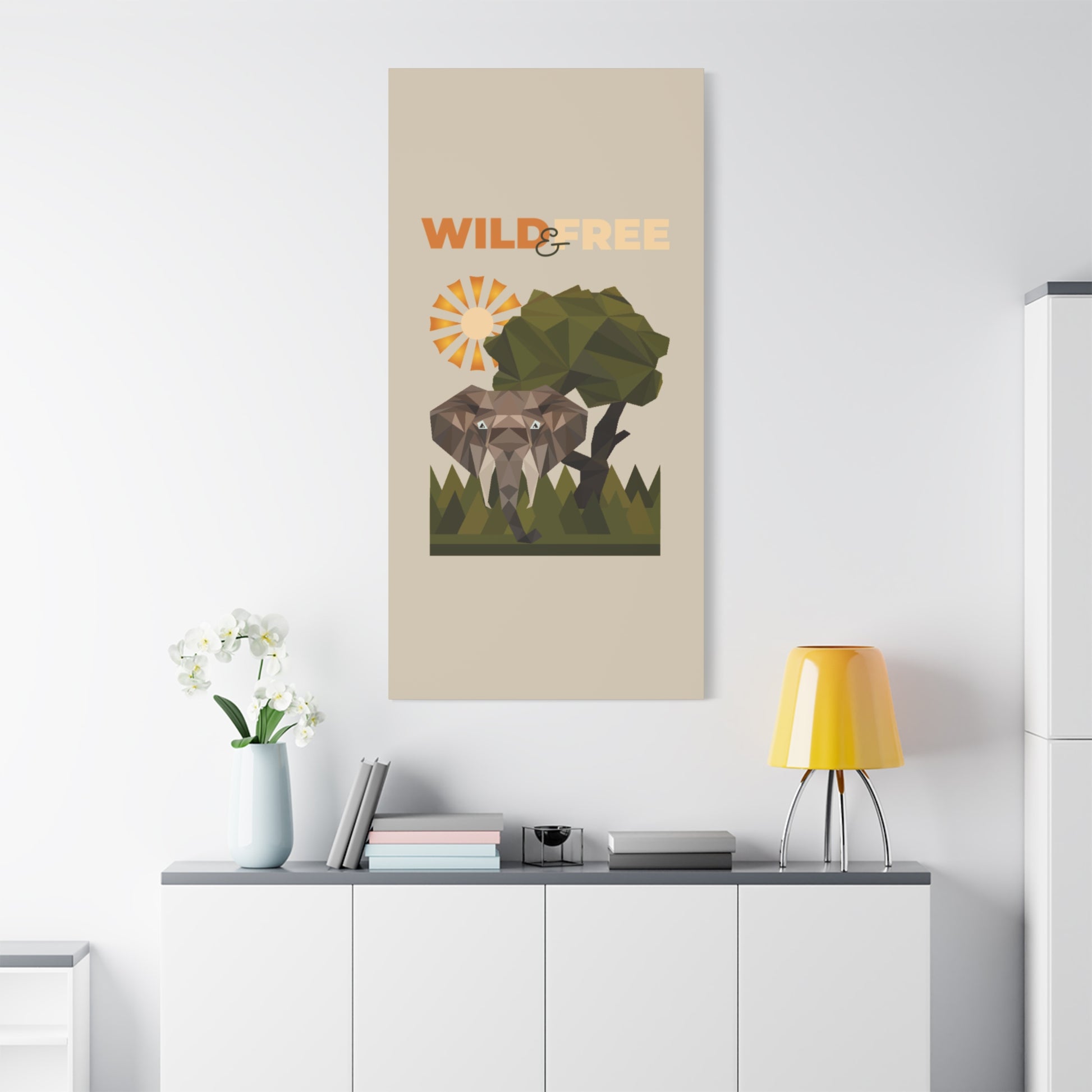 Savannah Geometry Canvas Art Vertical - African Geometric Print - ELMUGO
