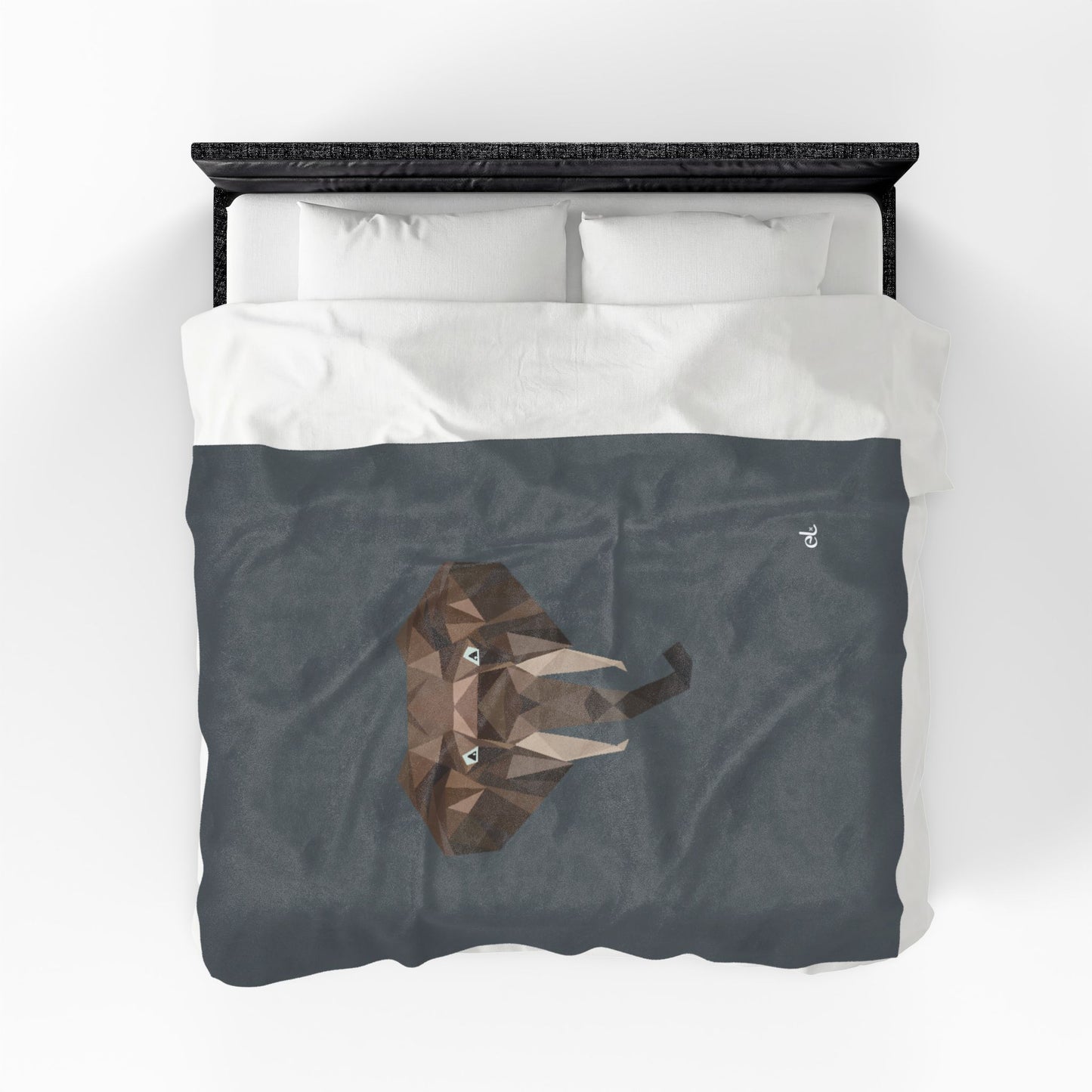 Savannah Geometry Plush Blanket Dark Grey - Geometric Safari Throw - ELMUGO
