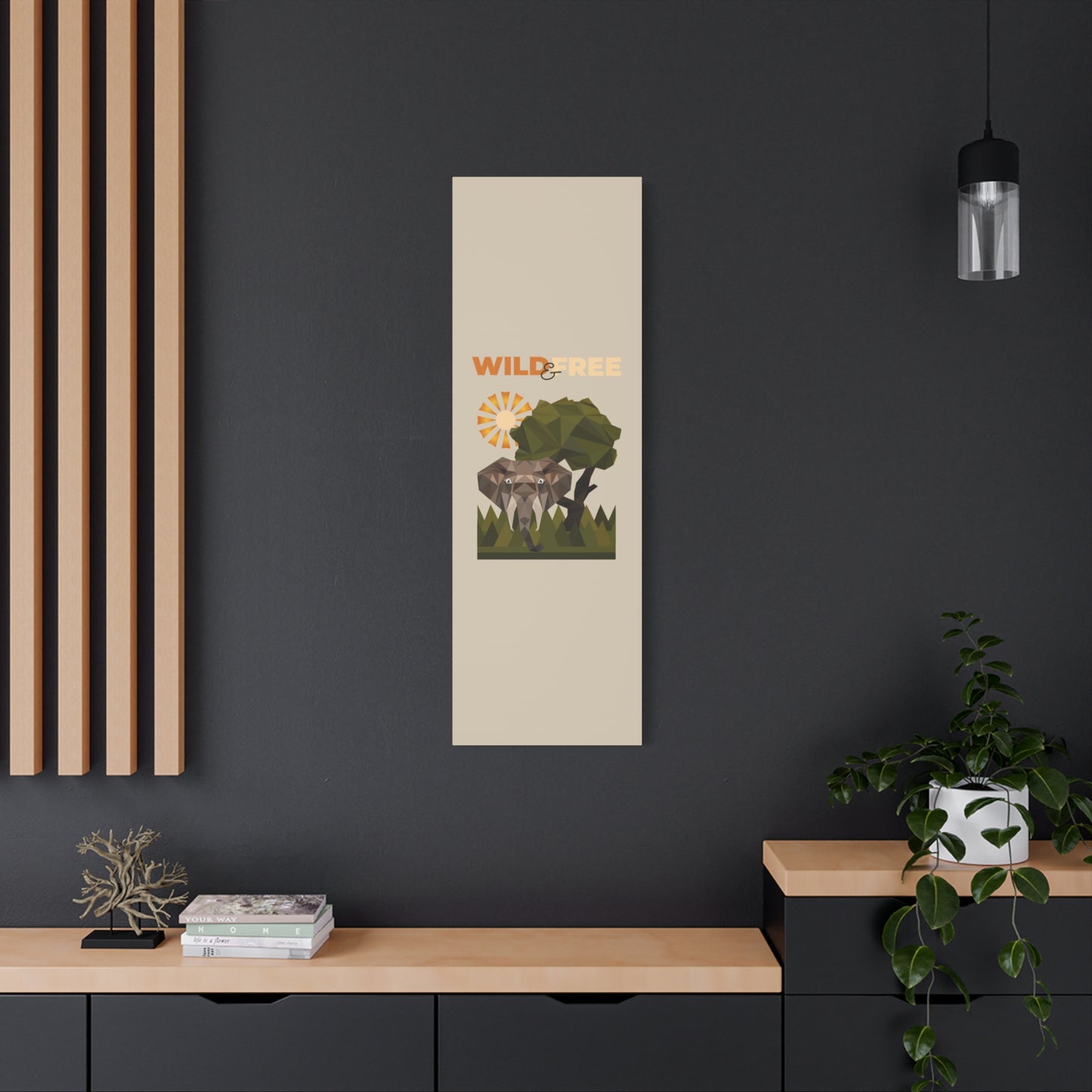 Savannah Geometry Canvas Art Vertical - African Geometric Print - ELMUGO