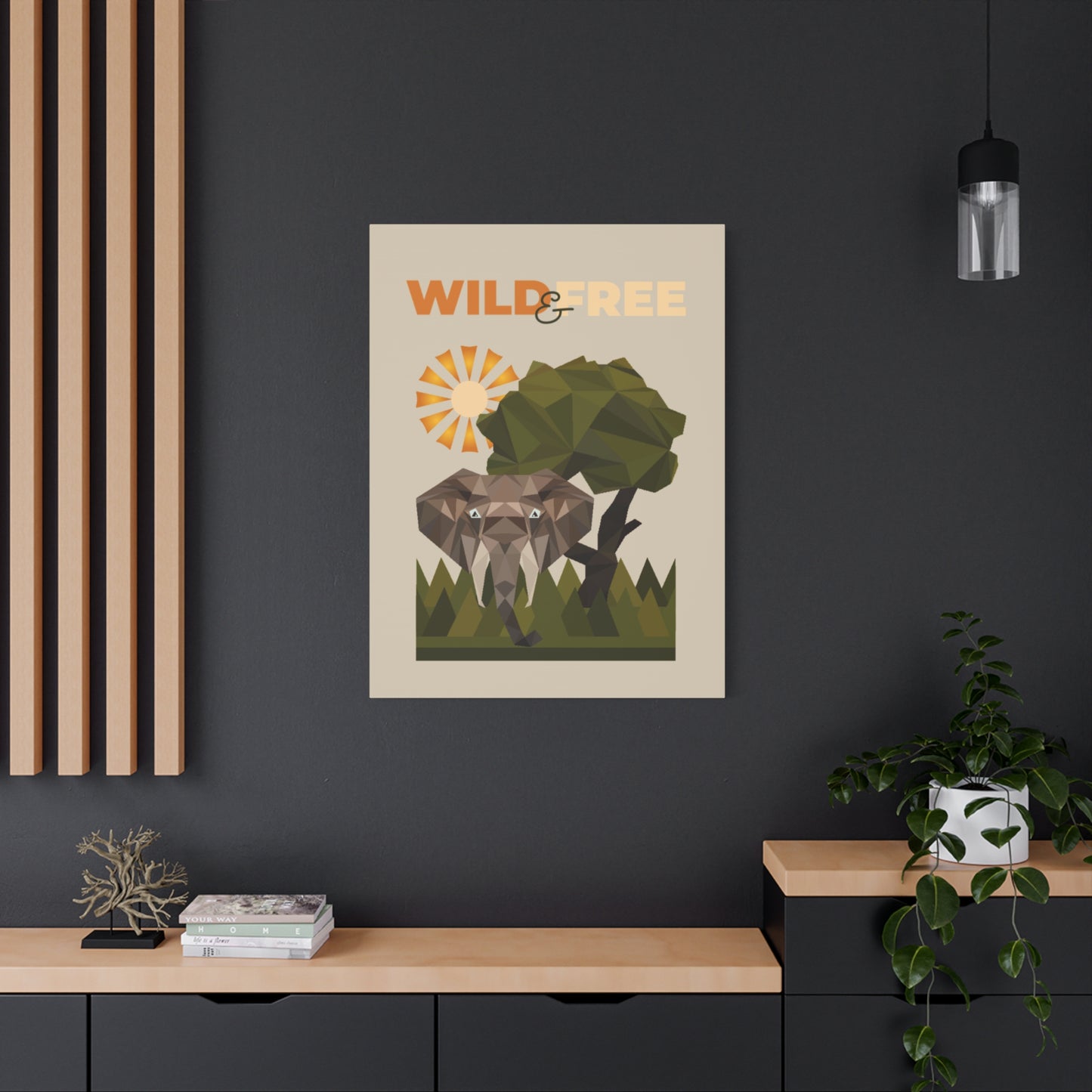 Savannah Geometry Canvas Art Vertical - African Geometric Print - ELMUGO