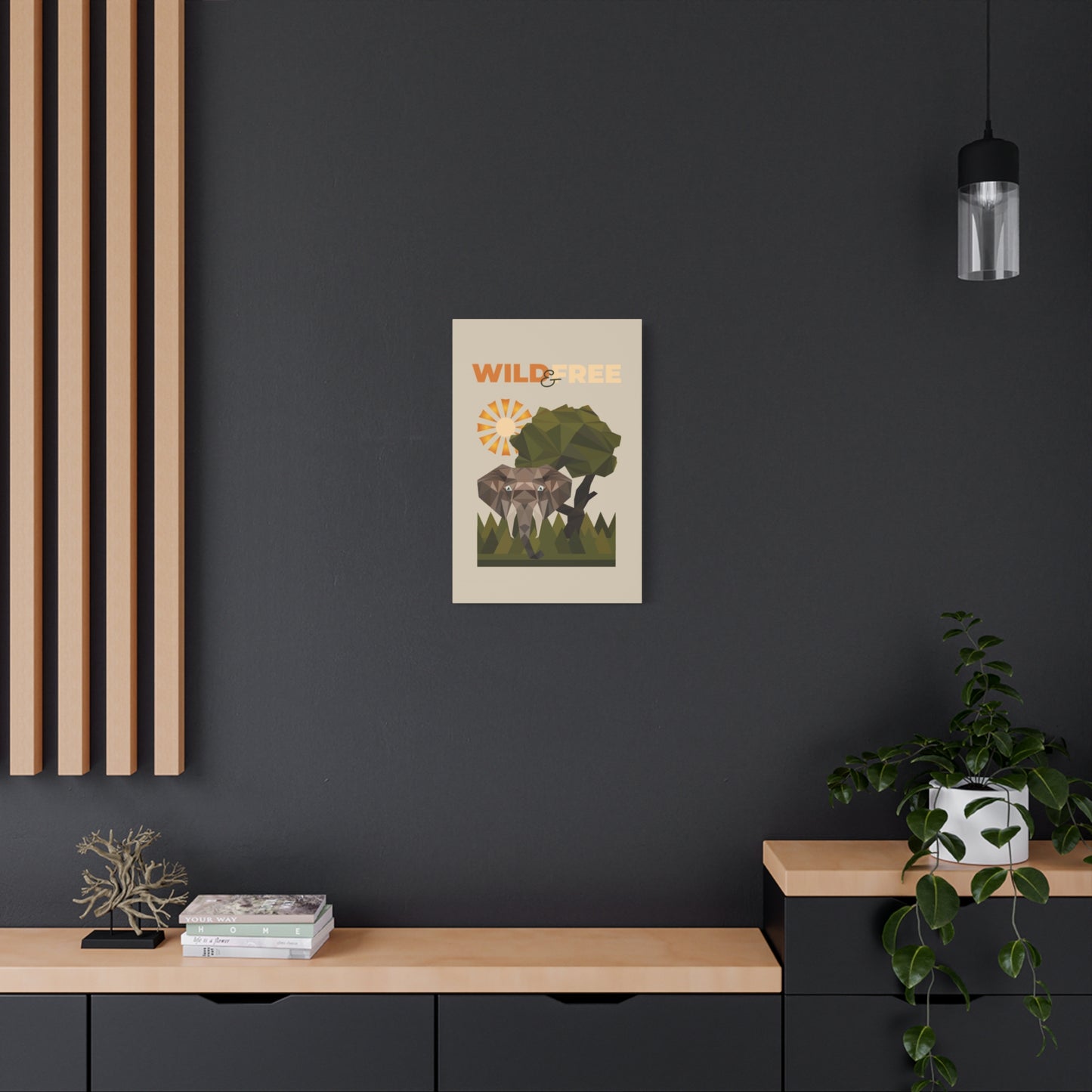 Savannah Geometry Canvas Art Vertical - African Geometric Print - ELMUGO