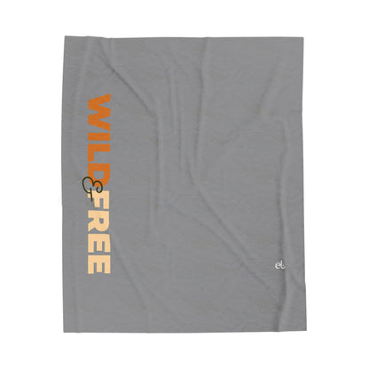 Wild & Free Plush Blanket Grey - Safari Wildlife Throw Blanket - ELMUGO