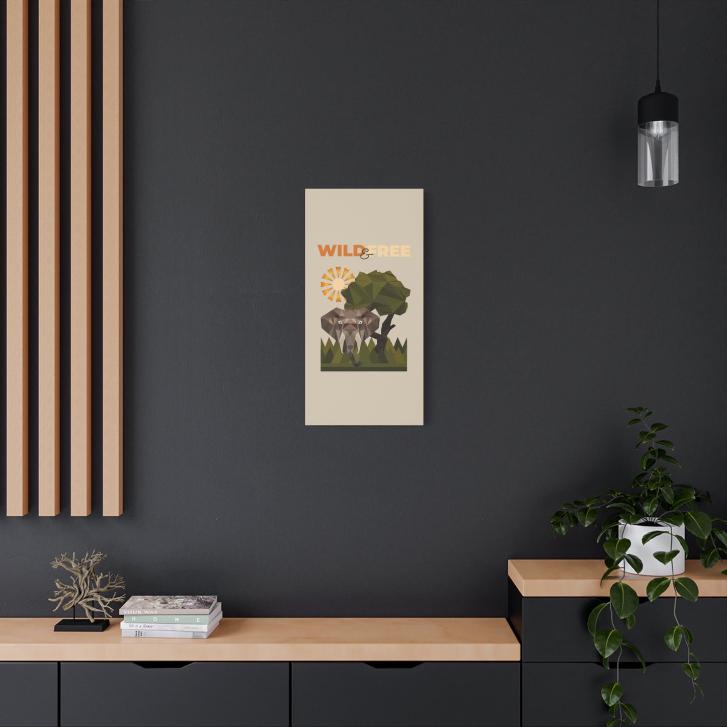 Savannah Geometry Canvas Art Vertical - African Geometric Print - ELMUGO
