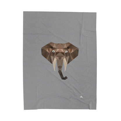 Savannah Geometry Plush Blanket Grey - African Art Throw Blanket - ELMUGO