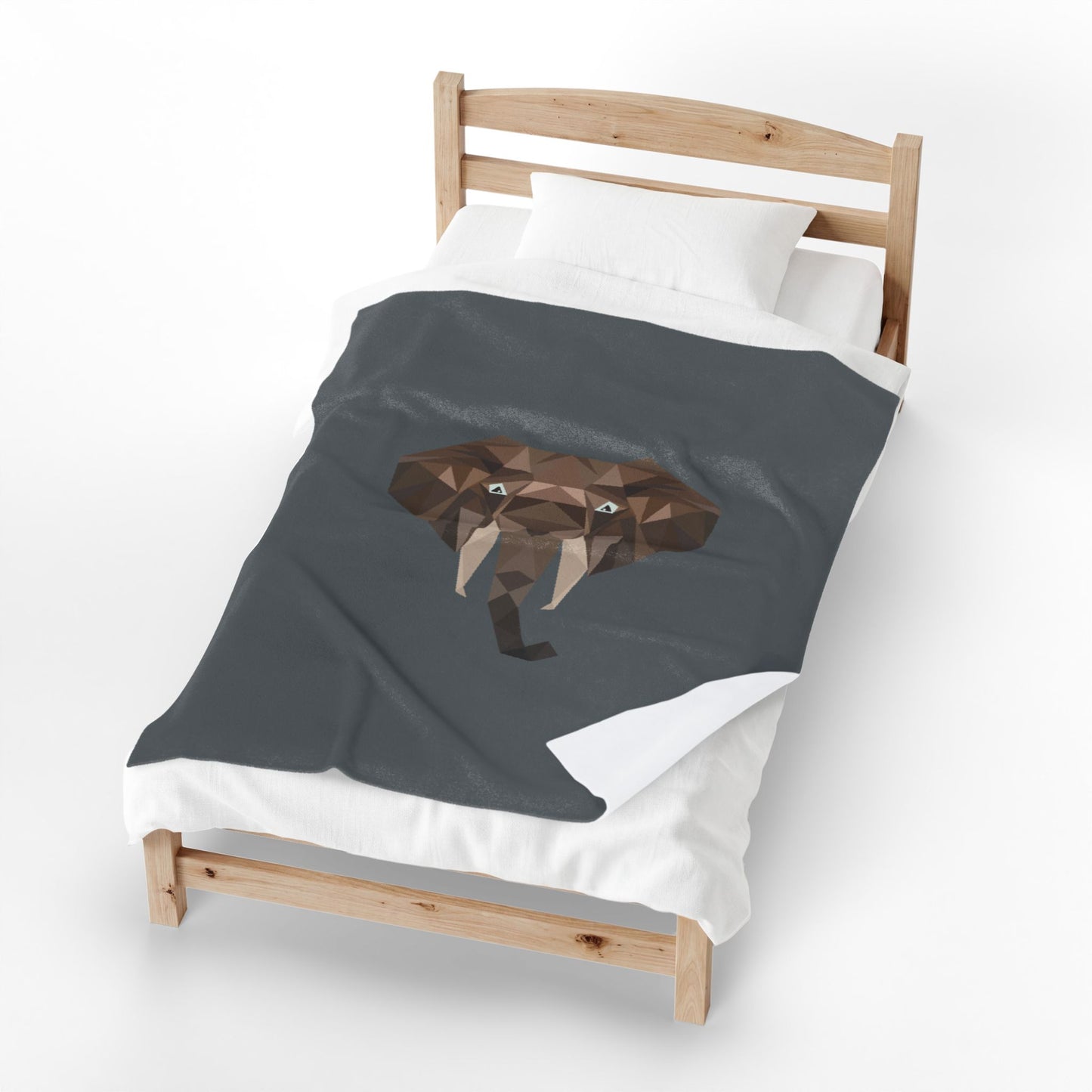 Savannah Geometry Plush Blanket Dark Grey - Geometric Safari Throw - ELMUGO