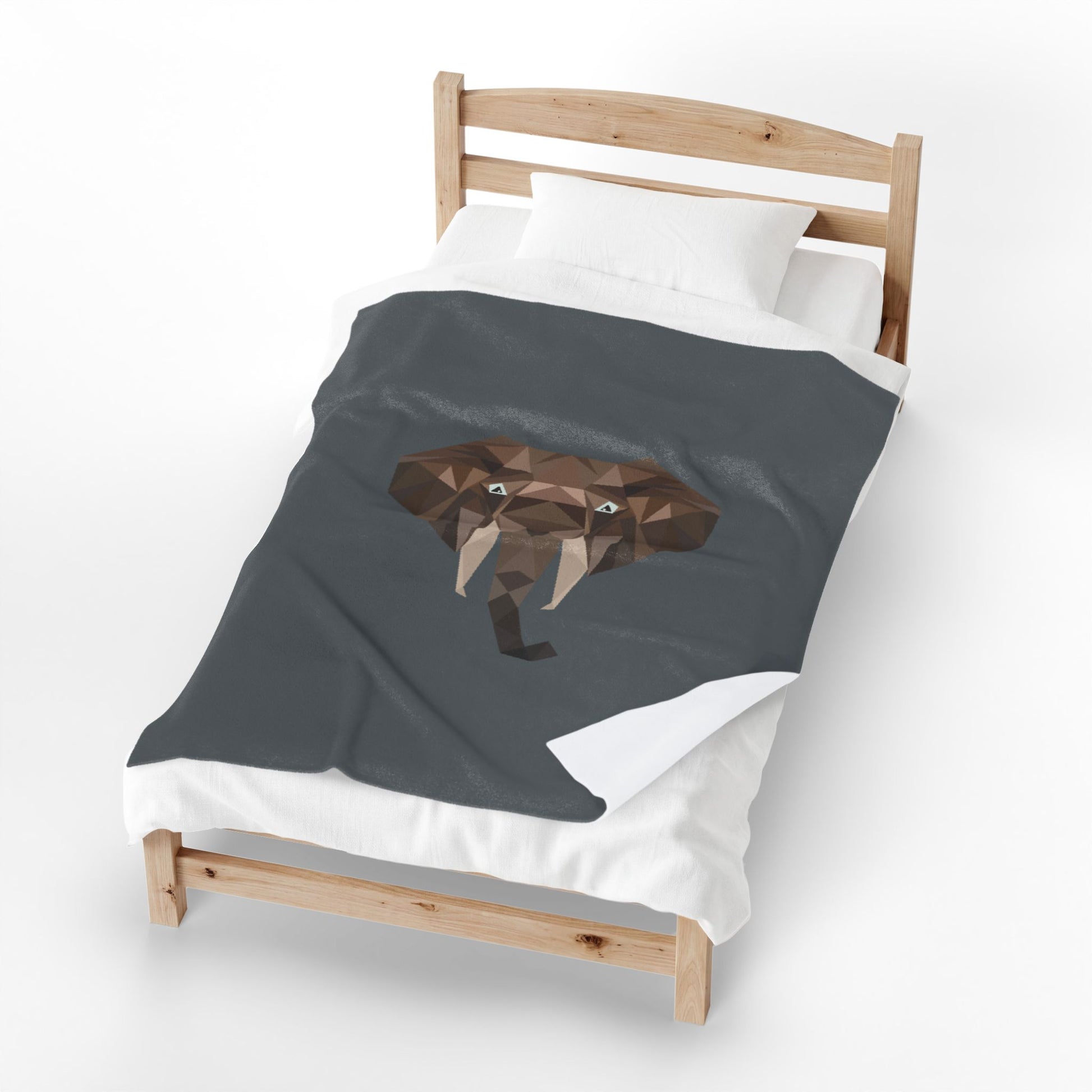 Savannah Geometry Plush Blanket Dark Grey - Geometric Safari Throw - ELMUGO