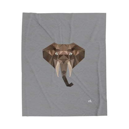 Savannah Geometry Plush Blanket Grey - African Art Throw Blanket - ELMUGO