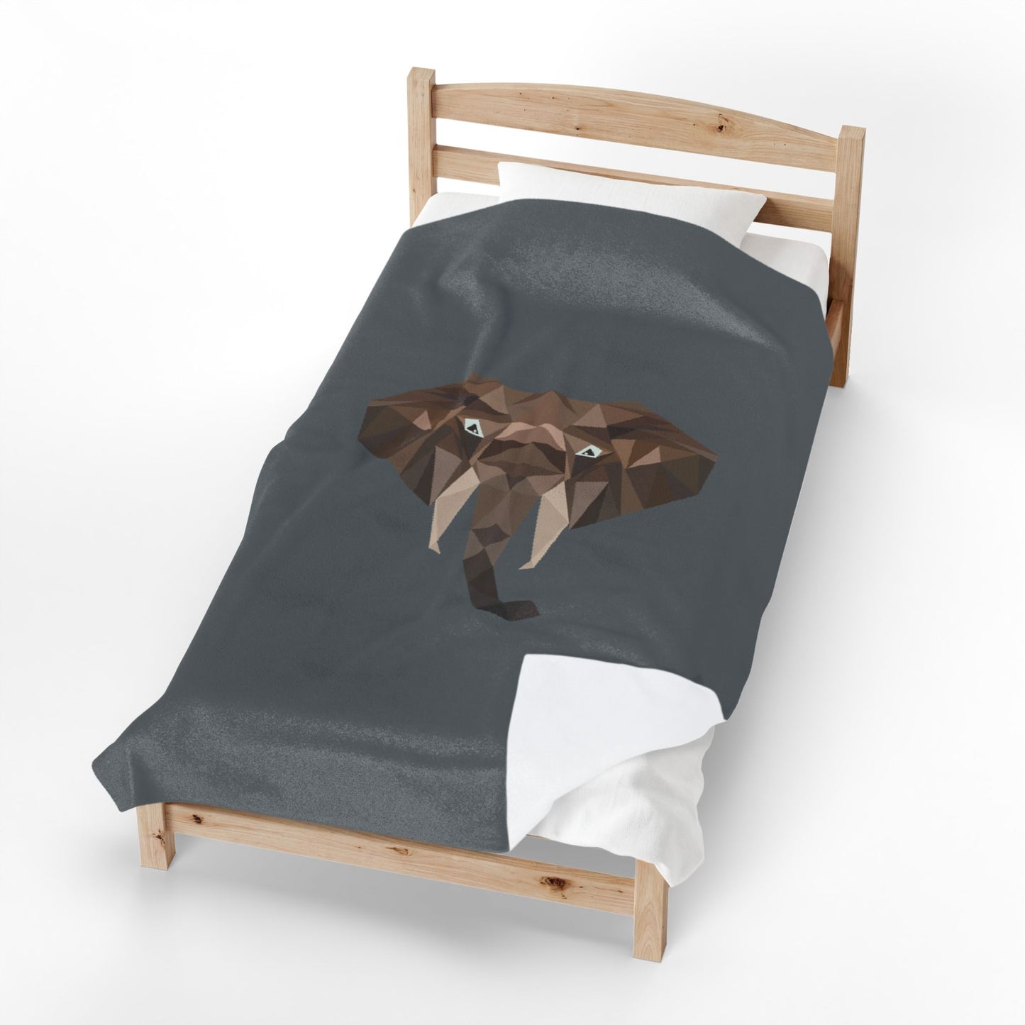 Savannah Geometry Plush Blanket Dark Grey - Geometric Safari Throw - ELMUGO