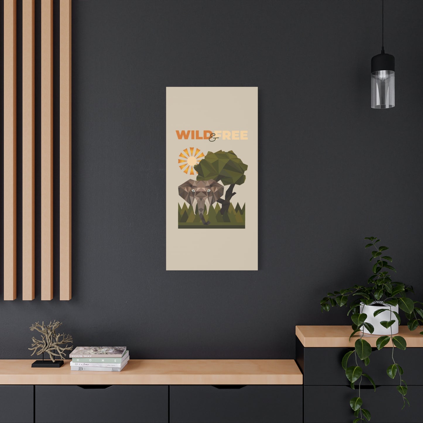 Savannah Geometry Canvas Art Vertical - African Geometric Print - ELMUGO