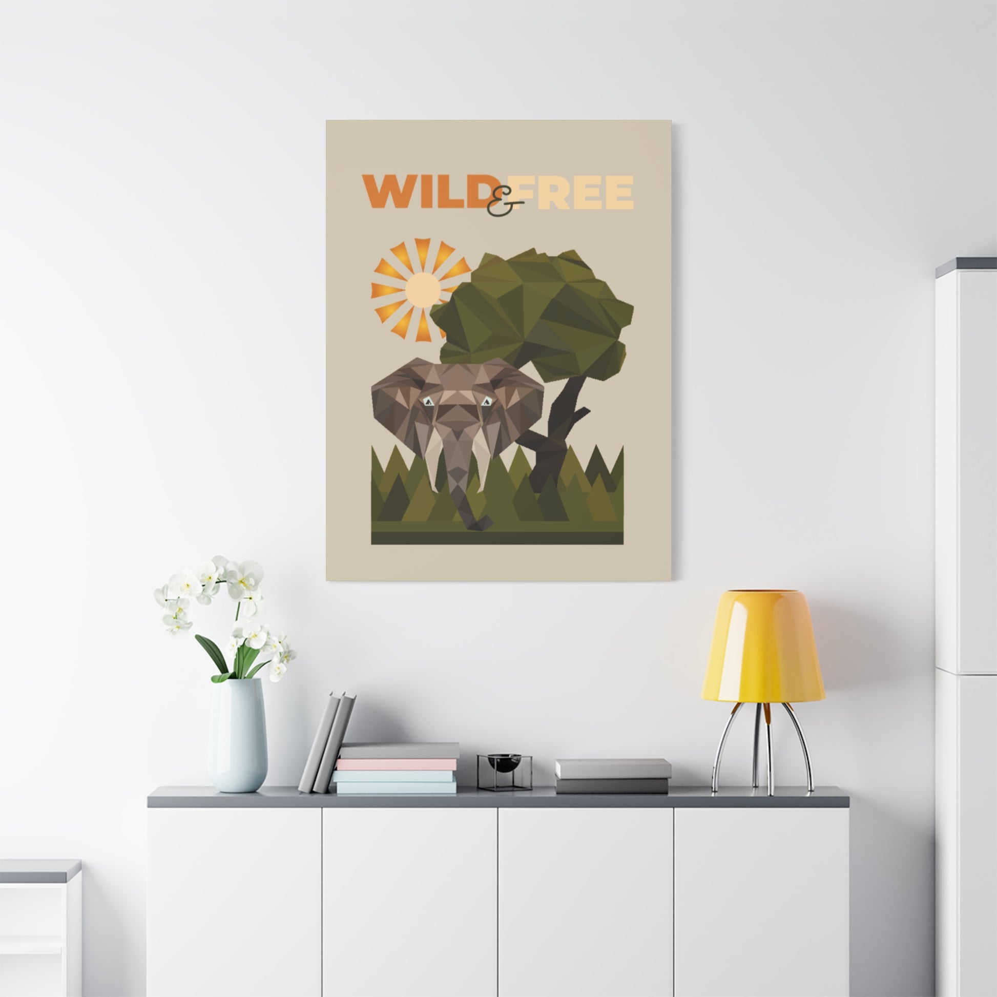 Savannah Geometry Canvas Art Vertical - African Geometric Print - ELMUGO