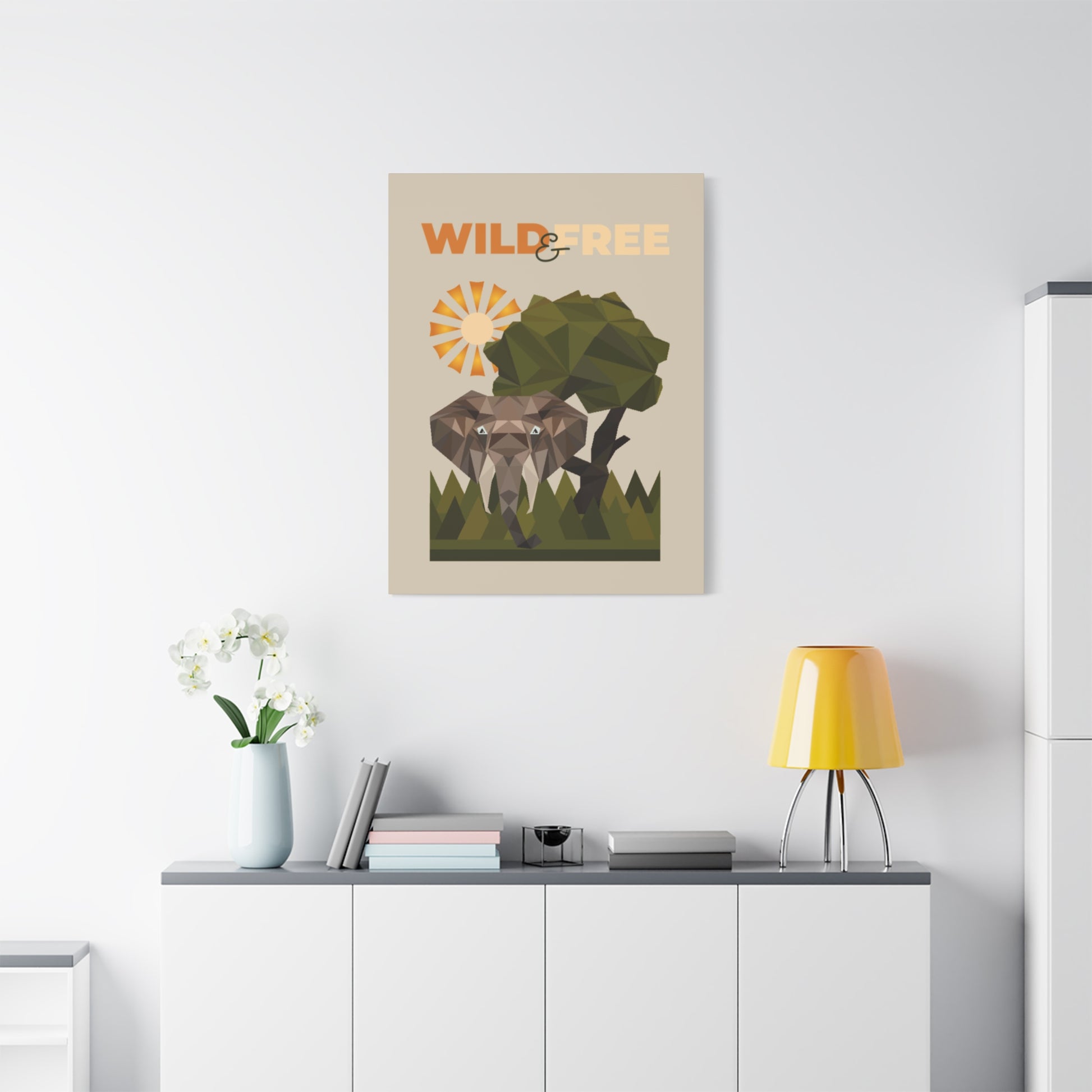 Savannah Geometry Canvas Art Vertical - African Geometric Print - ELMUGO