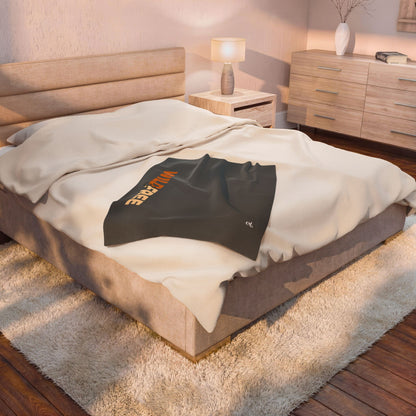 Wild & Free Plush Blanket Dark Grey - African Wildlife Throw - ELMUGO