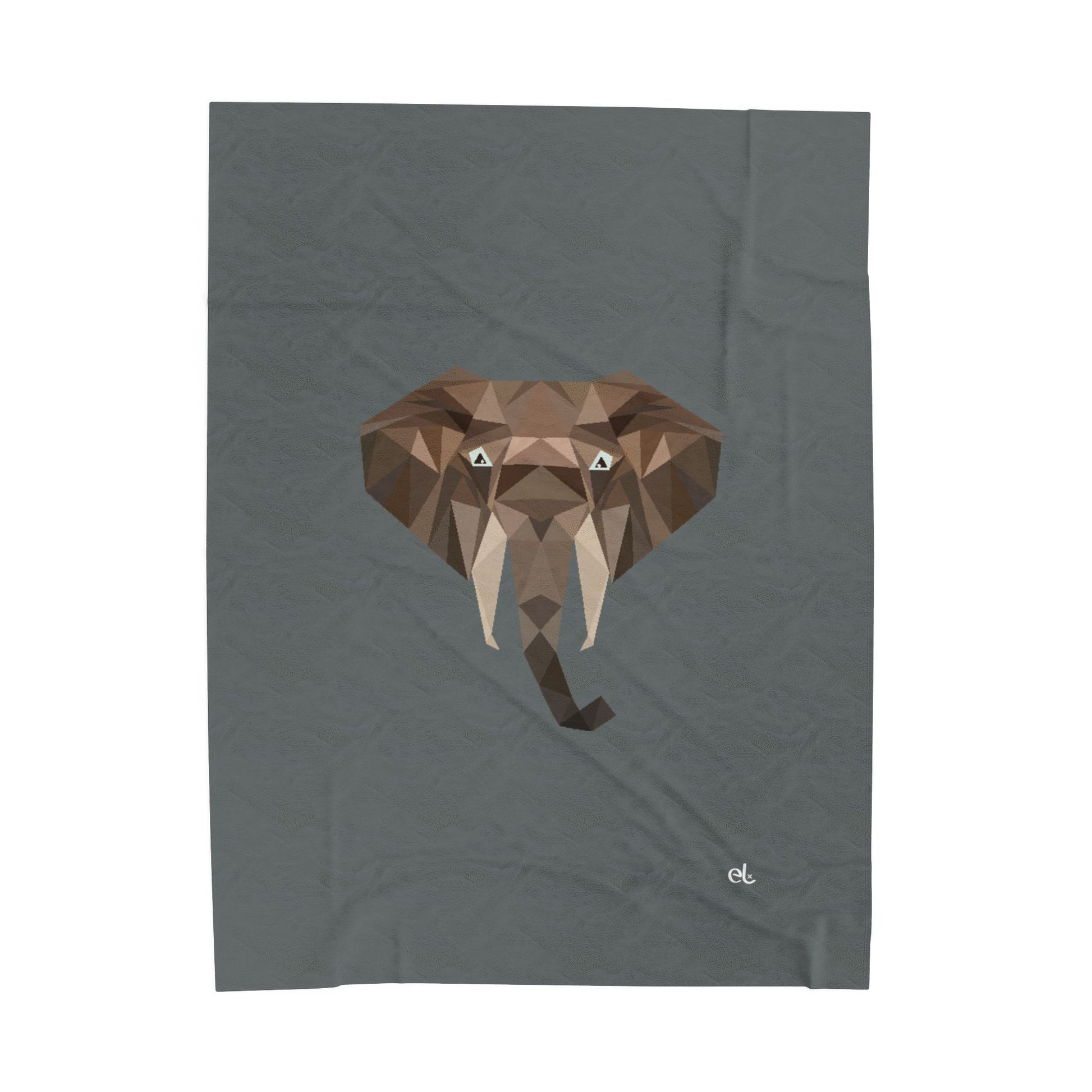 Savannah Geometry Plush Blanket Dark Grey - Geometric Safari Throw - ELMUGO