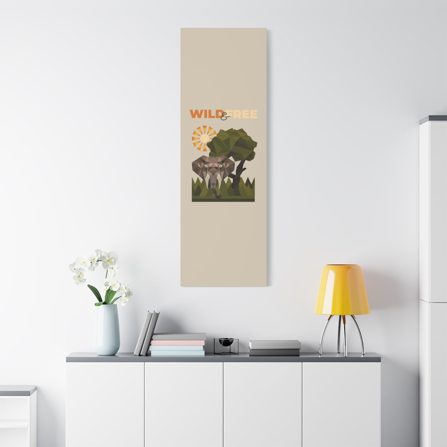 Savannah Geometry Canvas Art Vertical - African Geometric Print - ELMUGO