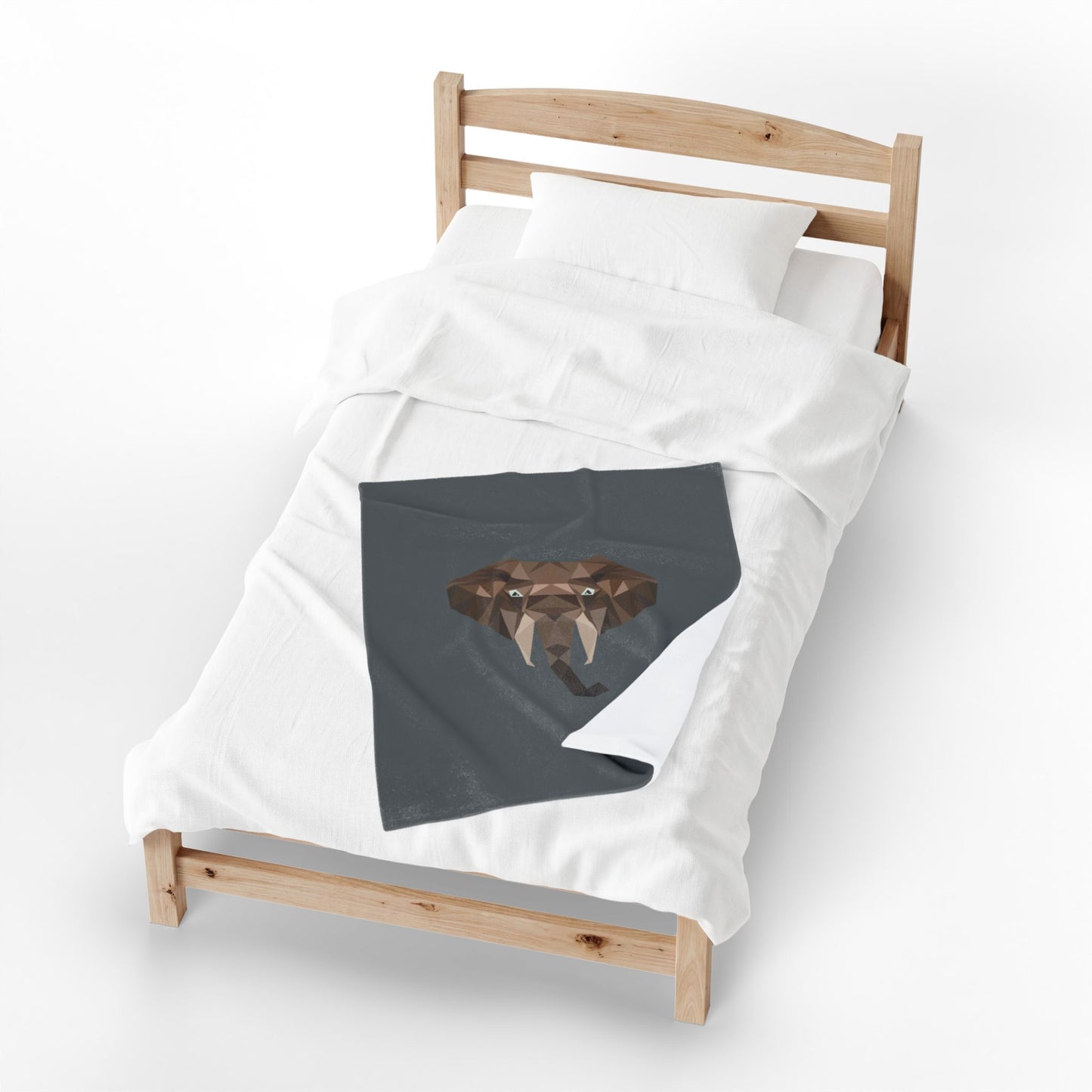Savannah Geometry Plush Blanket Dark Grey - Geometric Safari Throw - ELMUGO