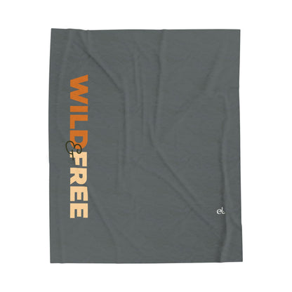 Wild & Free Plush Blanket Dark Grey - African Wildlife Throw - ELMUGO