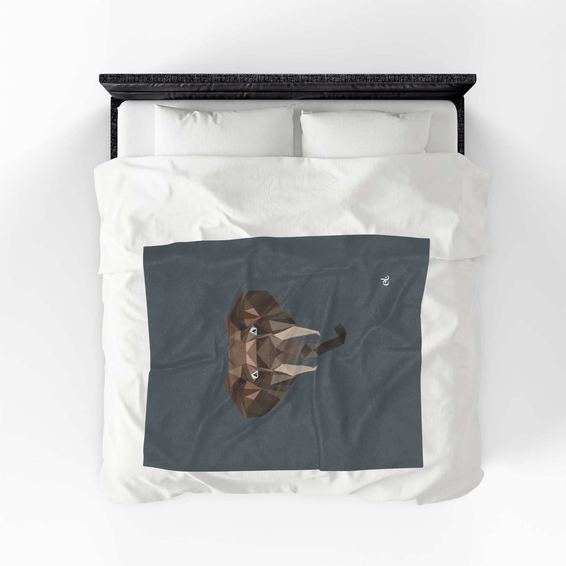 Savannah Geometry Plush Blanket Dark Grey - Geometric Safari Throw - ELMUGO