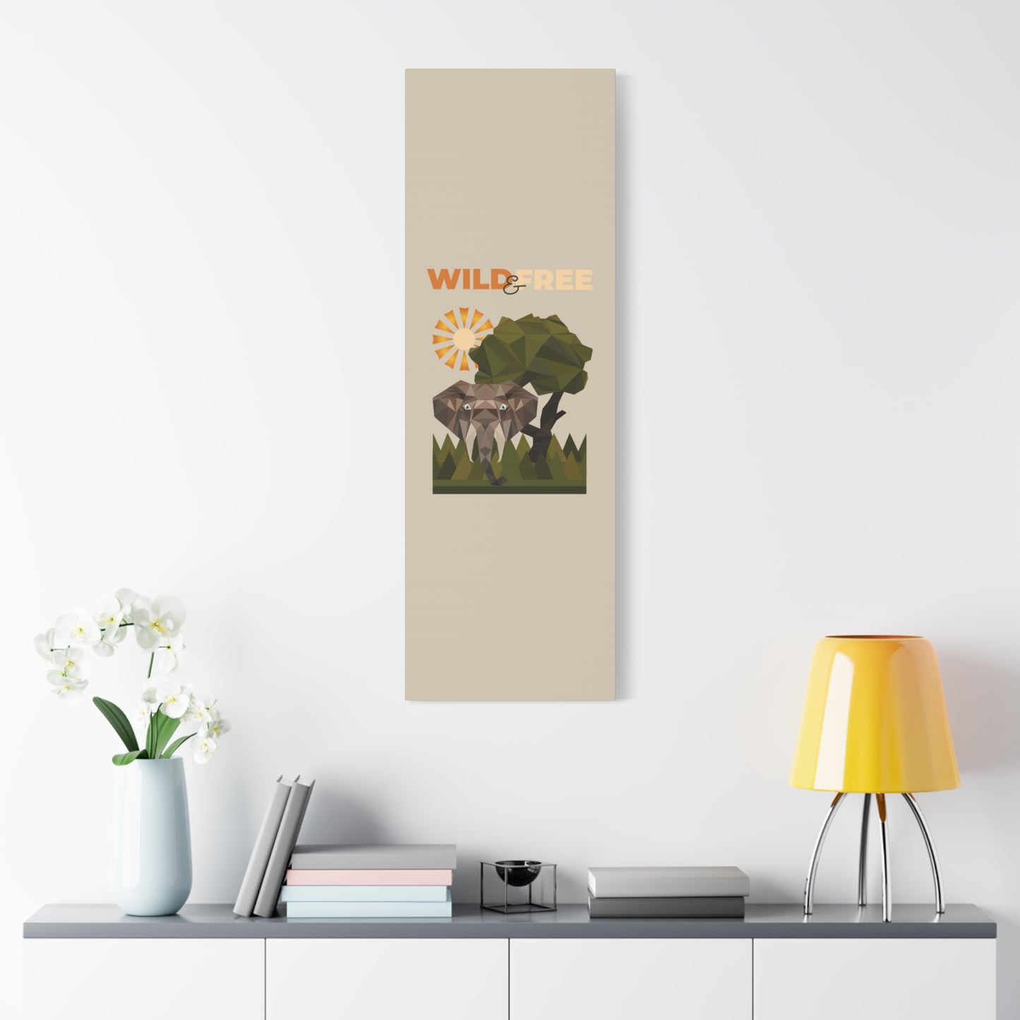 Savannah Geometry Canvas Art Vertical - African Geometric Print - ELMUGO