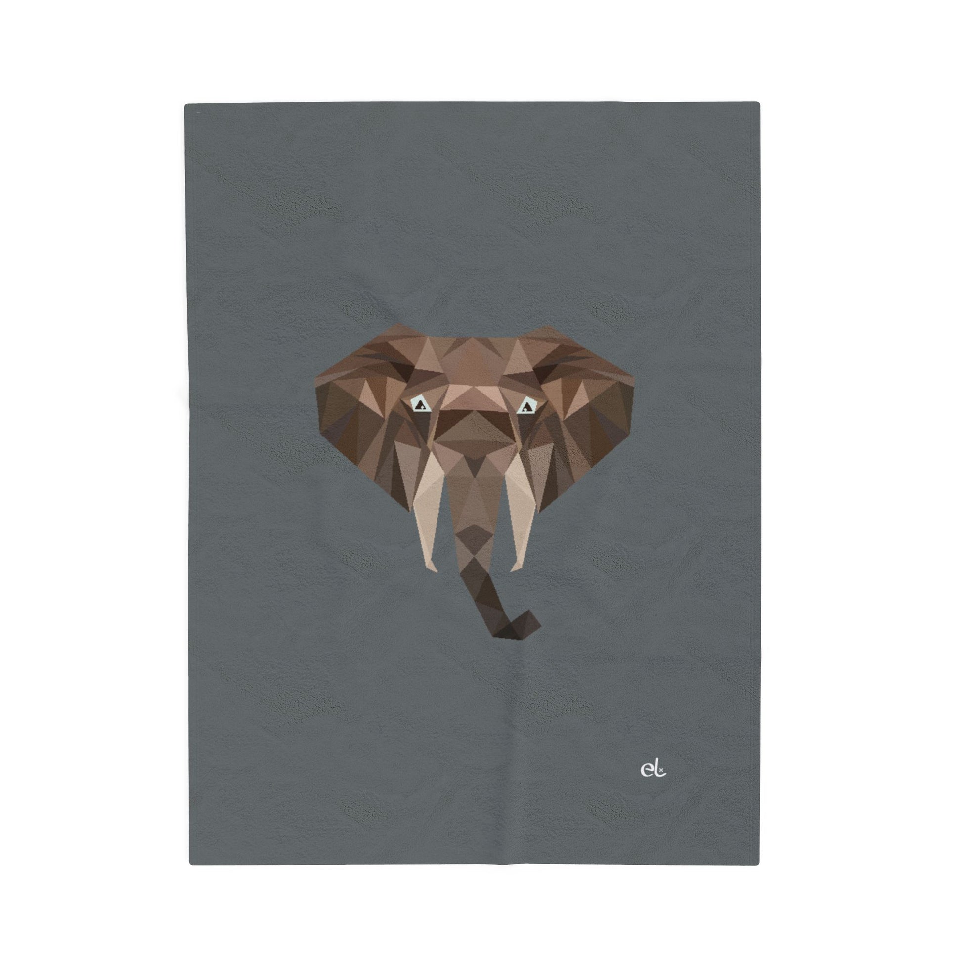Savannah Geometry Plush Blanket Dark Grey - Geometric Safari Throw - ELMUGO