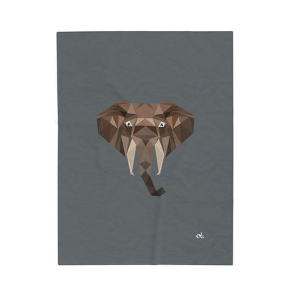 Savannah Geometry Plush Blanket Dark Grey - Geometric Safari Throw - ELMUGO