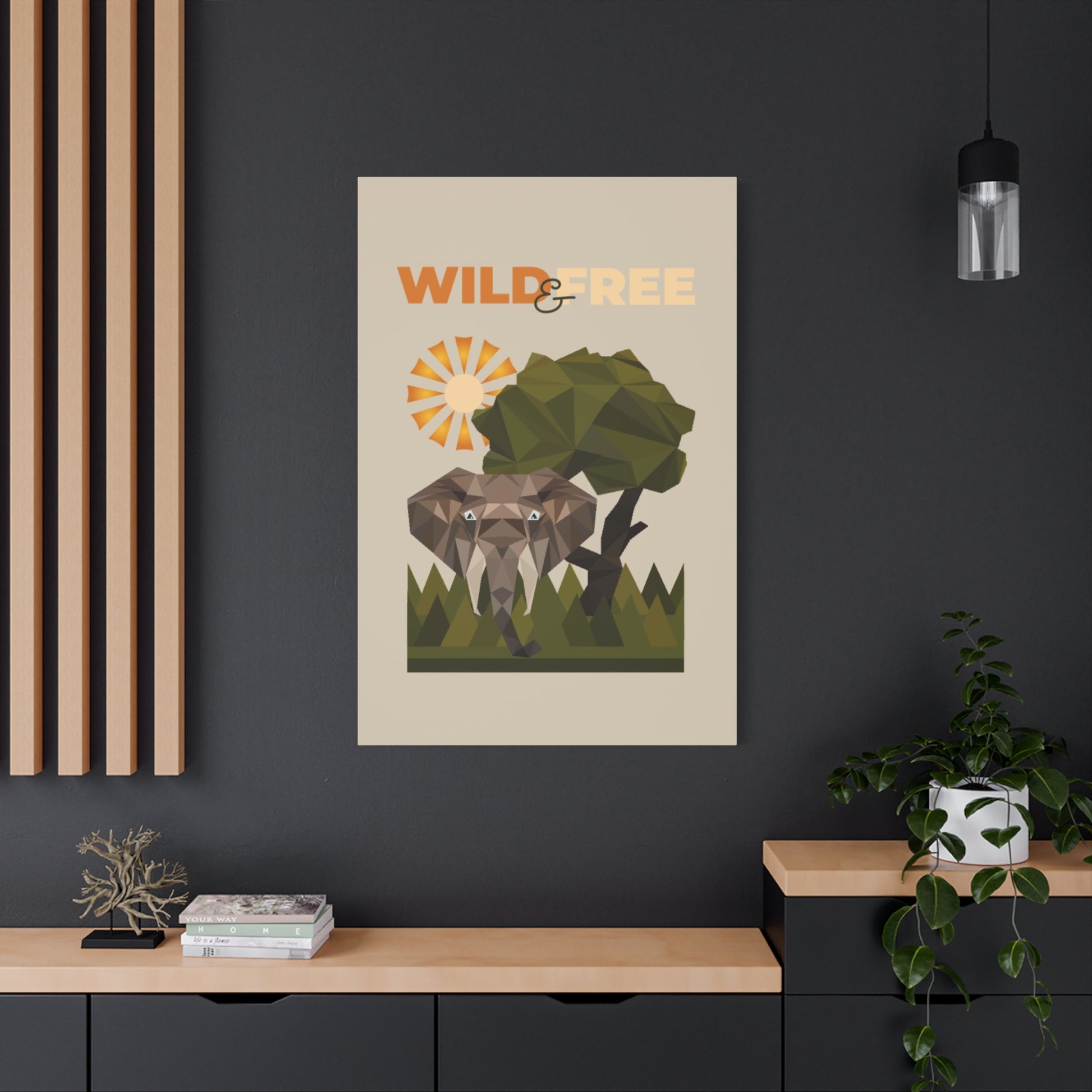 Savannah Geometry Canvas Art Vertical - African Geometric Print - ELMUGO