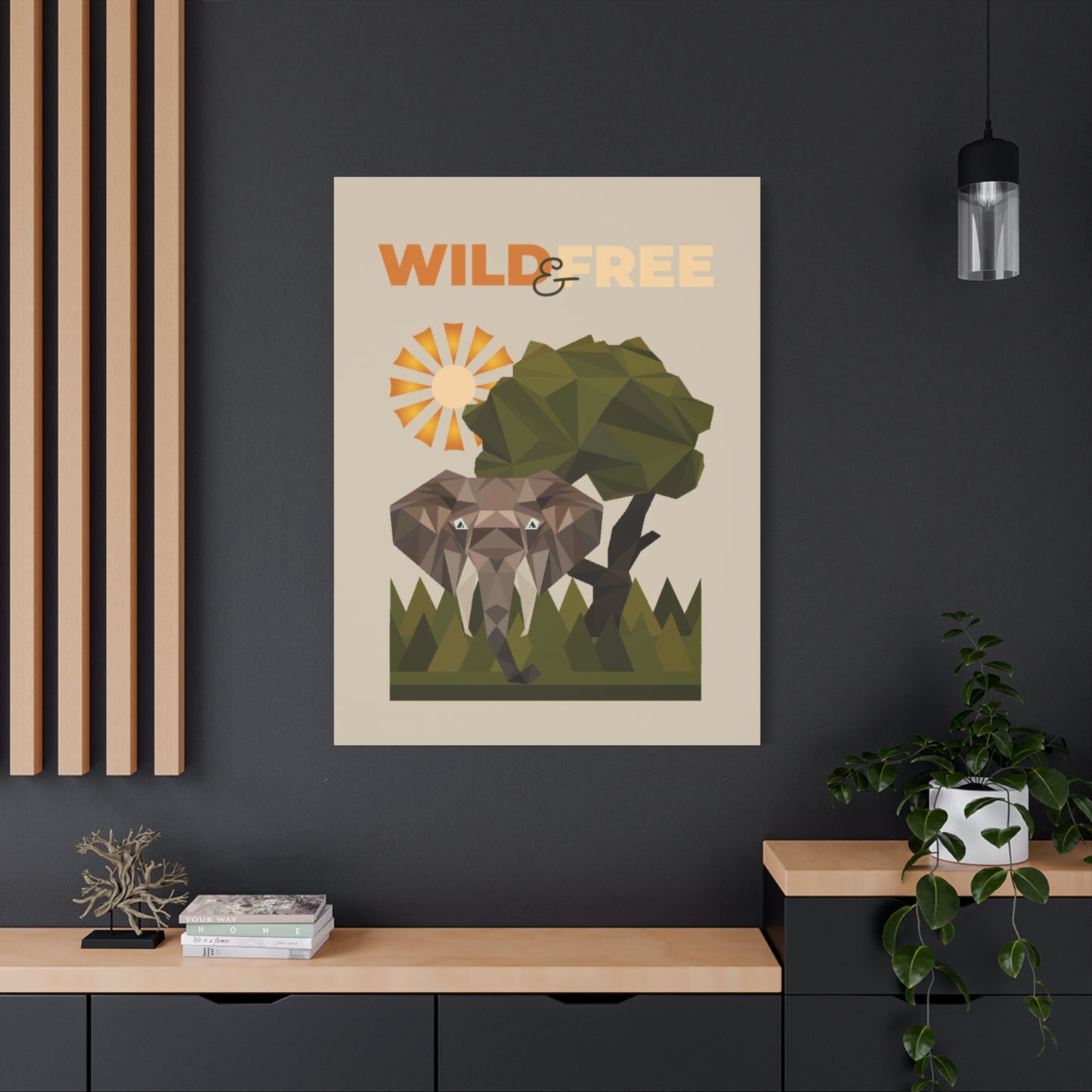 Savannah Geometry Canvas Art Vertical - African Geometric Print - ELMUGO