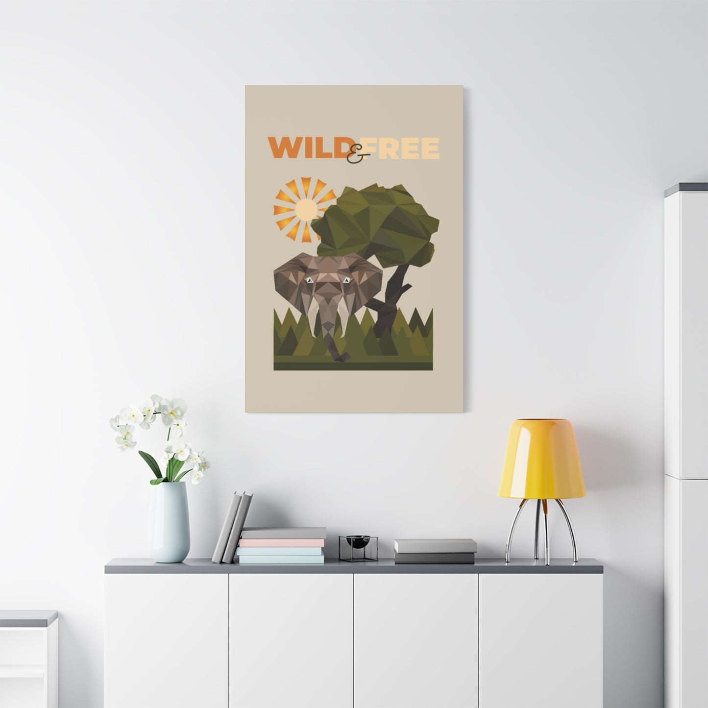Savannah Geometry Canvas Art Vertical - African Geometric Print - ELMUGO