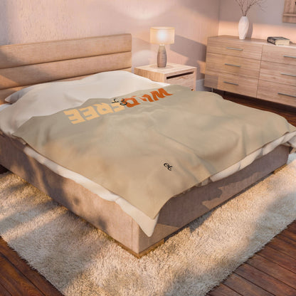 Wild & Free Plush Blanket Beige - Safari Wildlife Throw Blanket - ELMUGO