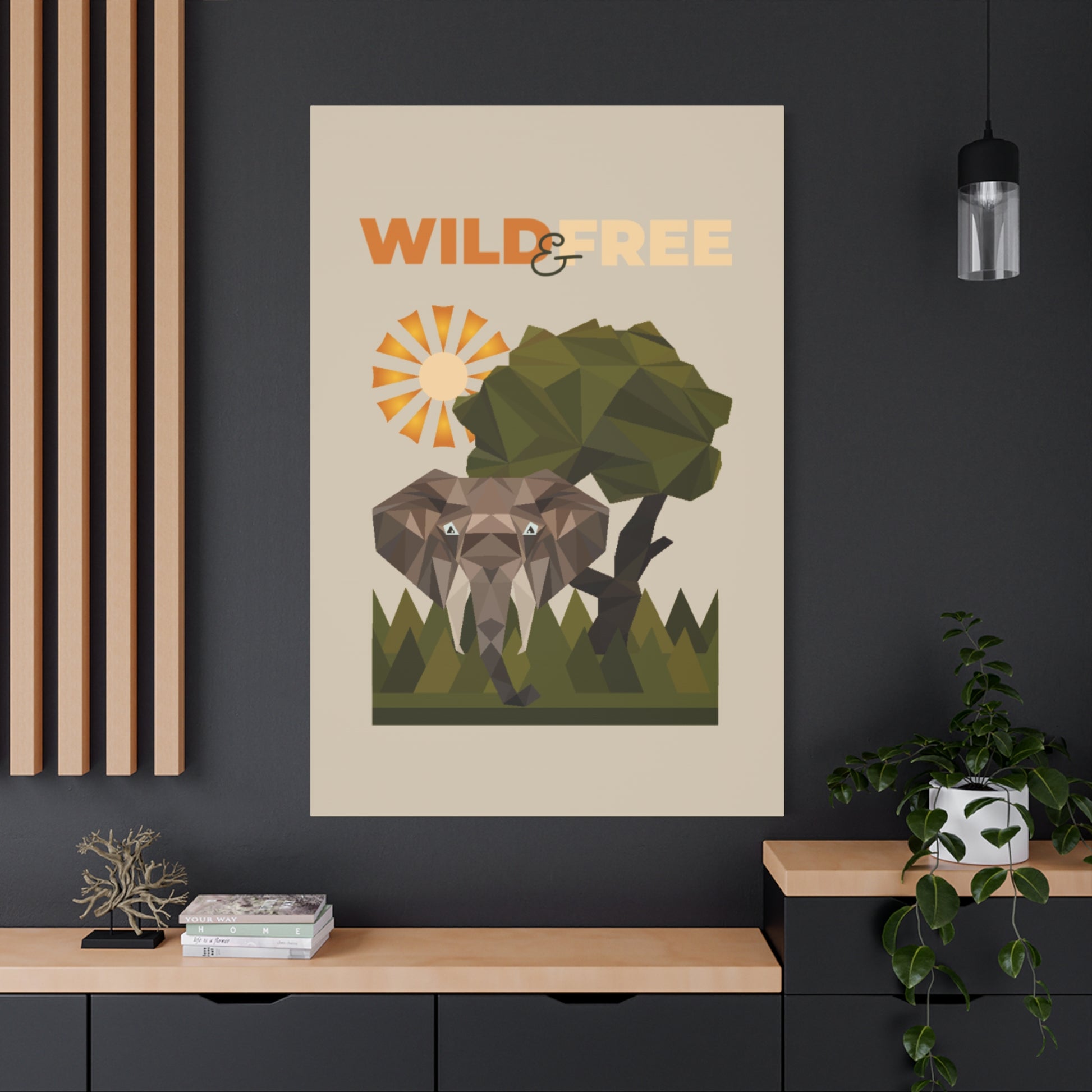 Savannah Geometry Canvas Art Vertical - African Geometric Print - ELMUGO