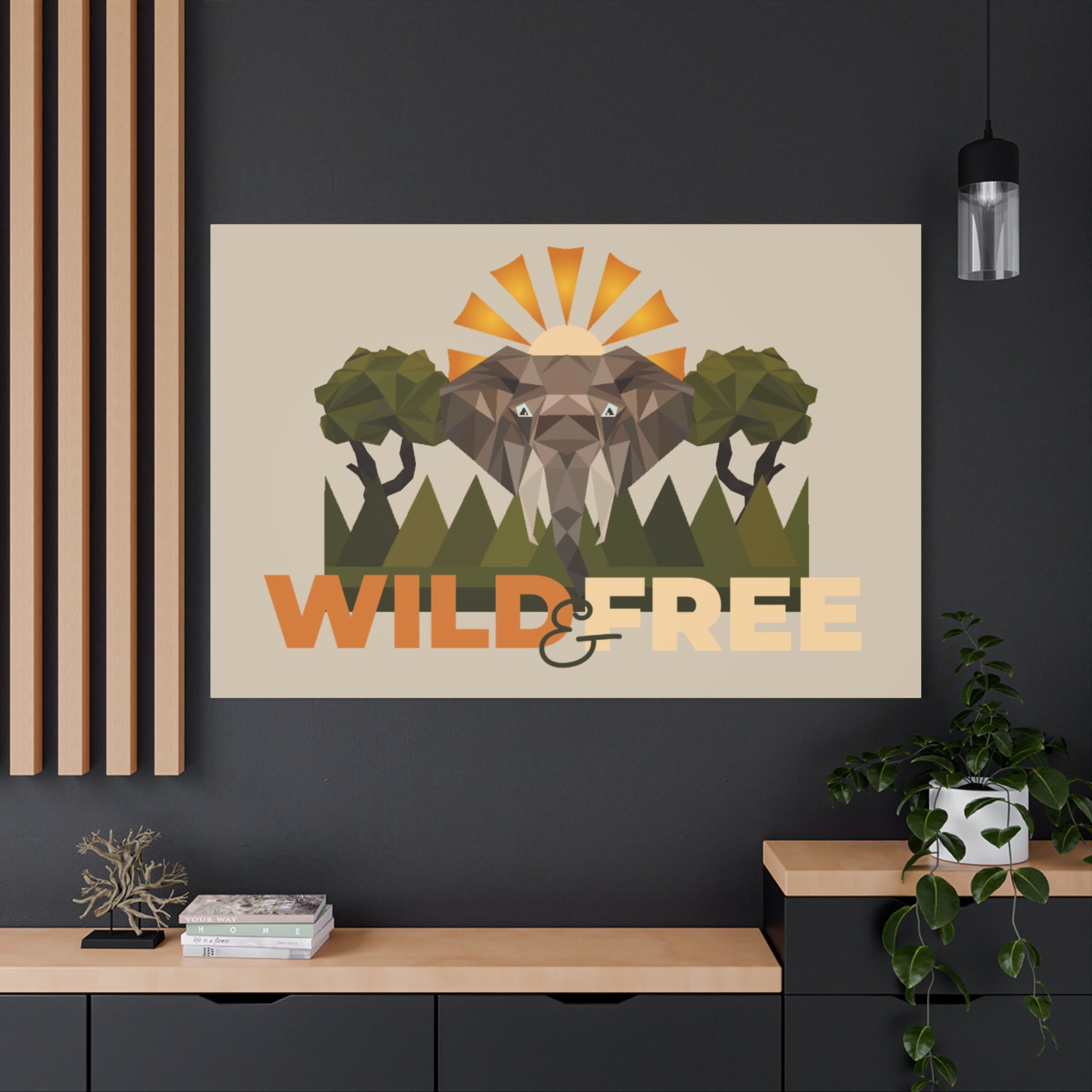 Savannah Geometry Canvas | African Wildlife Wall Art | ELMUGO