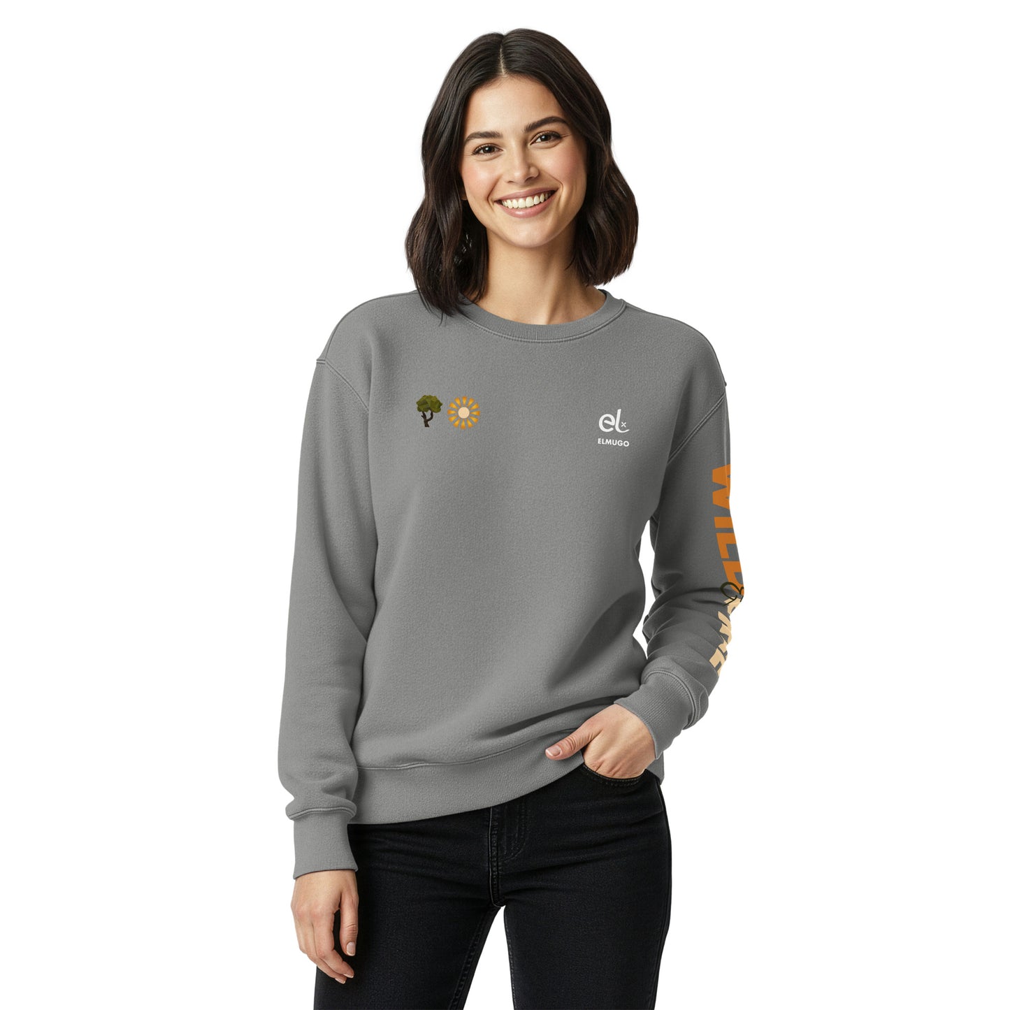 Roaming Giant Sweatshirt - Elephant Graphic Sweatshirt - ELMUGO